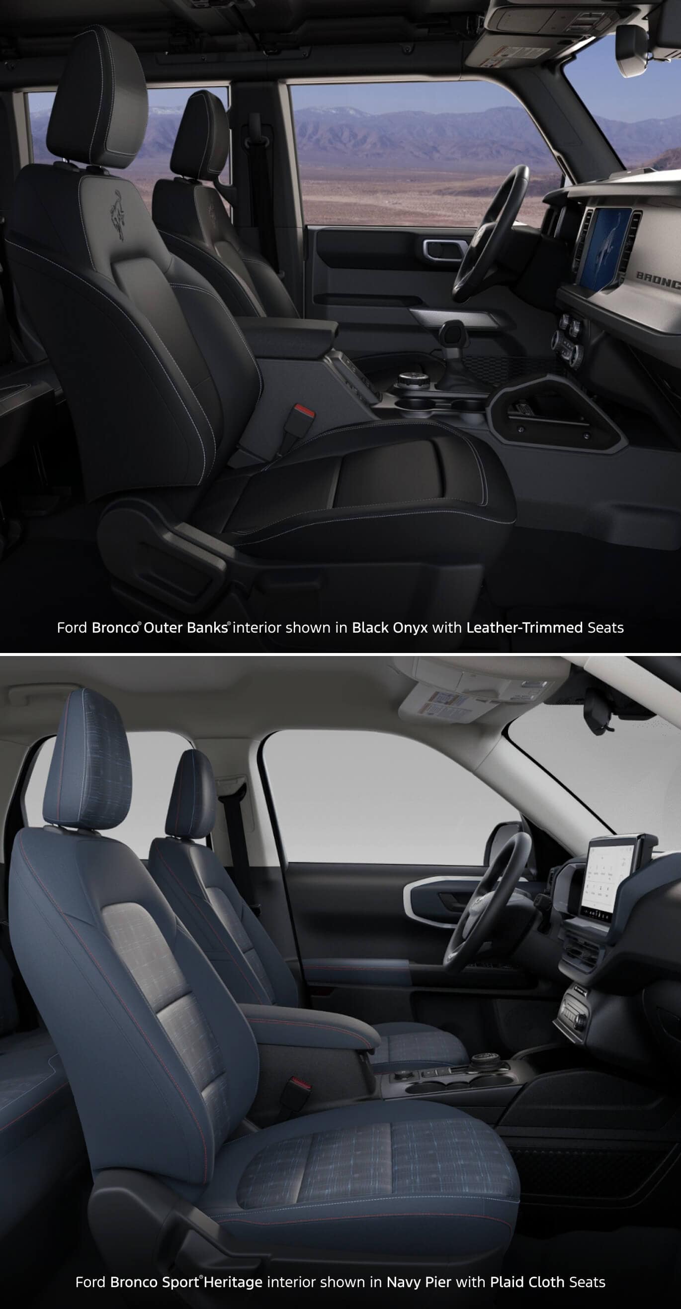 Ford Bronco vs. Bronco Sport Interior